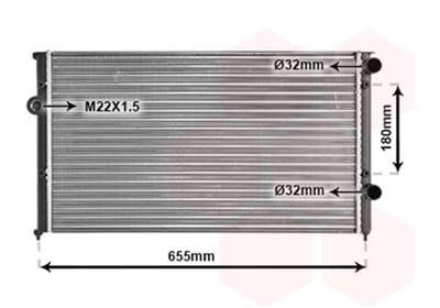 Van Wezel - RADIATOR VOOR VW PASSAT B3 1988-1993 1H0121253AE