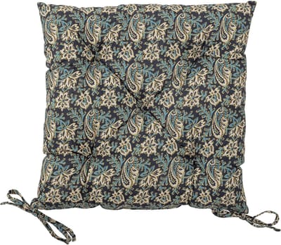 Bloomingville Abiha zitkussen - blauwe print - 45cm