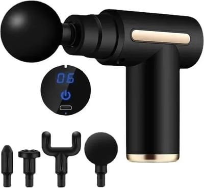 WiseGoods Premium Massagegun & Touchscreen - Massage Gun - Massageapparaat - Massagepistool - Rugmassage - Massageapparaten Zwart