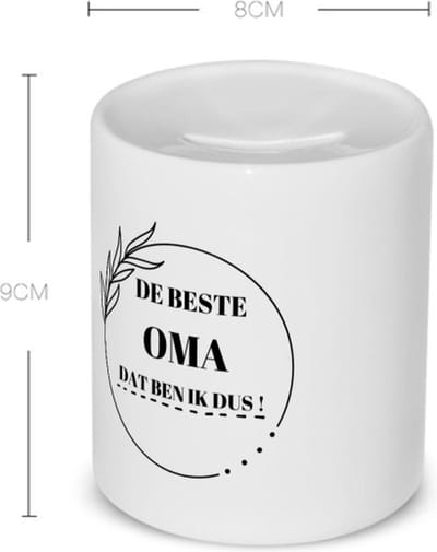 Akyol - de beste oma dat ben ik dus Spaarpot - Oma - de beste oma - verjaardag - cadeau - kado - geschenk - 350 ML inhoud