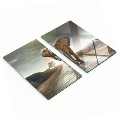 Multifunctionele decoratieve keukenplanken van gehard glas in de vorm van een olifant, 2x30x52 cm