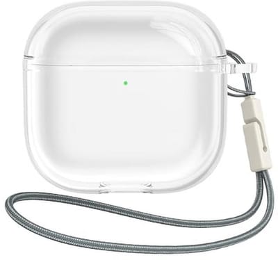 Zachte Siliconen Hoesje voor AirPods 4 - Lichtgewicht en Schokbestendig met Lanyard