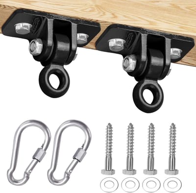 Schommel Hangers - Bevestiging Haken - Tuin Speeltoestellen - Robuuste Draagkracht - 2 Stuks - Zwart