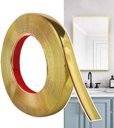 Decoratieve Zelfklevende Lijst van Flexibel PVC, Waterdichte Wandstrip voor Muur, Spiegel en Tegels - Ideaal voor Interieurdecoratie en Verbetering van Meubels (Matgoud, 12M)