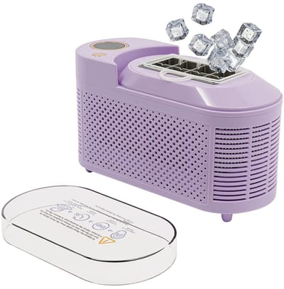 Ijsblokjesmachine - Draagbare Ijsmaker - 1 Stuk - 120W Snelle Koeling - Voor Camping Auto en Thuisgebruik - Paars