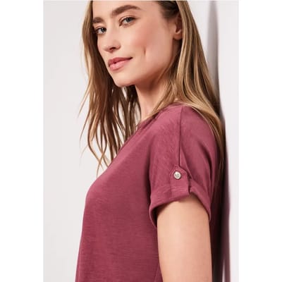 Shirt met gespleten hals en knoopdetails