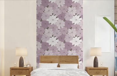 Behang - Fotobehang Patroon - Bloemen - Minimalisme - Breedte 120 cm x hoogte 240 cm