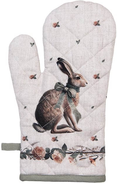 Clayre & Eef Ovenwant 18x30 cm Beige Katoen