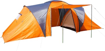 Campingtent Loksa, 6-persoons koepeltent Iglo tent Feesttent, 6 personen ~ oranje