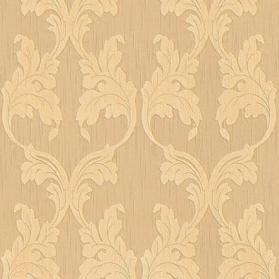 Textiel look behang Profhome 956283-GU textiel behang gestructureerd in textiel look mat oranje beige 5,33 m2