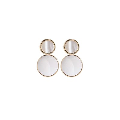 Vintage Oorbellen - Wit | 925 Zilver | 2,2 x 1,4 cm | Fashion Favorite