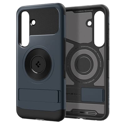 Spigen Slim Armor Backcover MagSafe voor de Samsung Galaxy S25 Plus - Metal Slate