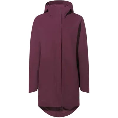 VAUDE Women's Cyclist Padded Parka II, Jas, Regenjas, fietskleding, met kap, Hardshell Jas, Regenjas, waterdicht, Dames, Fietsjack