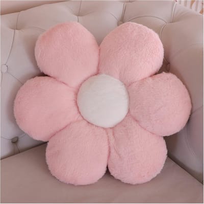 Pluche Bloemvormig Sierkussen - Decoratief Zitkussen voor Stoel of Bank (Roze)