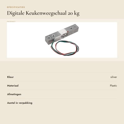 Dailygoods- Keukenweegschaal 20 kg - Digitale Precisie Weegschaal - Oplaadbare Keukenweegschaal - Weegschaal met Sensor - Eenvoudige Digitale Bediening - Laag Energieverbruik