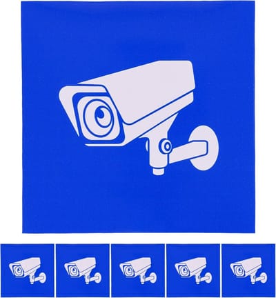 Waarschuwingsstickers - Bewakingsstickers - Duidelijke Melding - Weerbestendig Materiaal - 12 x 12 cm - Blauw