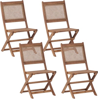 PARAGGI - Tuinstoel set van 4 - Bruin - Acaciahout