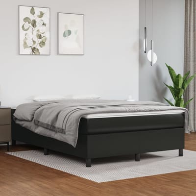 vidaXL - Boxspring - bed - kunstleer - zwart - 140x190 - cm