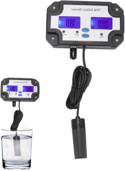 Digitale Waterkwaliteitsmeter voor PH en Zoutgehalte - Continu Bewaking voor Zwembaden, Tuinen en Drinkwater, EU Plug 220V
