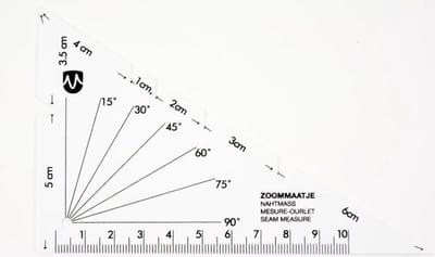 zoommaatje driehoek - wit plastic - zoommaat - fournituren maatje zoomen