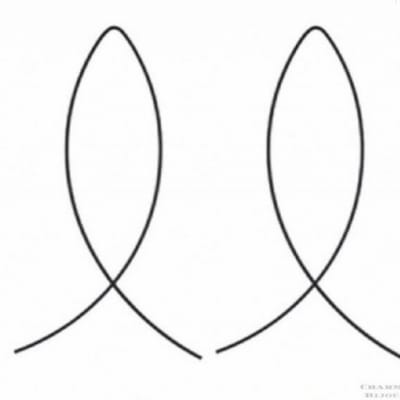 Oorbellen-Ichthus- Zwart- 7.5 cm
