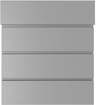 Luxe brievenbus met naam, huisnummer en krantenvak RAL 9007 grijs aluminium