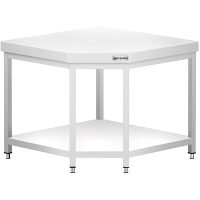 GGM Gastro Edelstahl Eckarbeitstisch PREMIUM - 1000x600mm - mit Grundboden Zilver