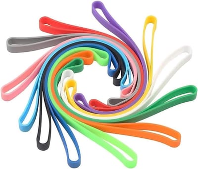 Cocoplus -Siliconen elastiekjes - Elastische banden - Herbruikbaar - Grote - Kleurrijk - Rekbaar - Planner - Boeken - Notitieboeken - Keukengerei - Kunst - Knutselen - 12 stuks.