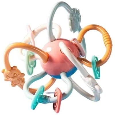 Baby speelgoed vroege educatie rammelaar pasgeboren baby van 6 maanden oud grip training kan Manhattan bal draaien brown