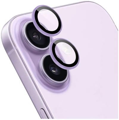 Rosso Camera Frame Protector Geschikt voor Apple iPhone 17 - Case Friendly - 9H Tempered Glass voor Cameralens - Gemakkelijke Installatie met Tray - Paars