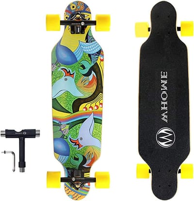 Compleet Longboard - Carving Skateboard - Cruisen en woon-werkverkeer - ABEC-9 Lagers - 31 inch - Stijl B
