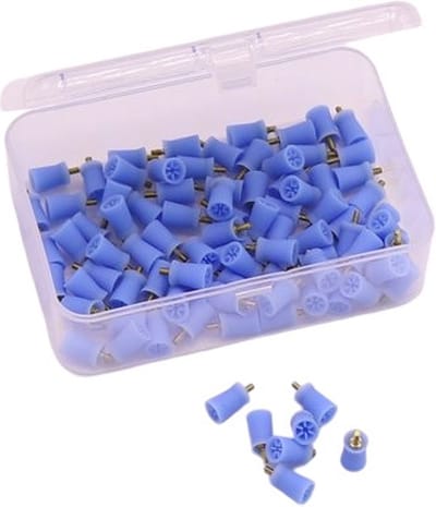 Lashes & More - Polijst cup - polijstkop - Opschroefbare polijstkoppen voor Nr.1 Tandenpolijster - 100 stuks - Blauw - disposable