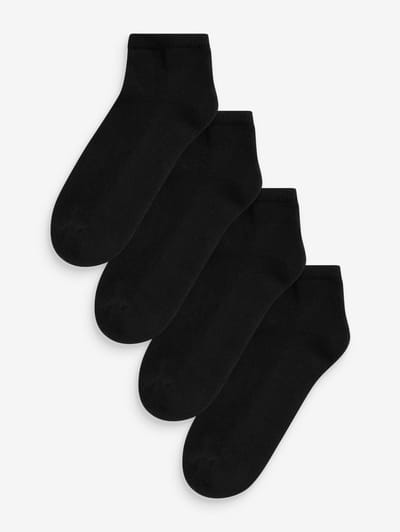 Next - Dames - 4 paar sneakersokken met verdikte zool - Zwart