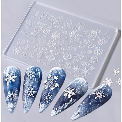3D Siliconen Nagel Carving Mal Sneeuwvlokken Winter Mal Stempel Design Gel Sjablonen DIY Manicure Accessoire Gereedschap Multi-Designs
