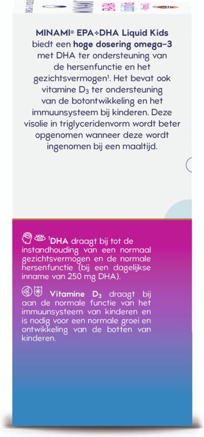 Minami EPA & DHA Liquid Kids + Vitamine D3 - 2 x 100 ml - Voordeelverpakking
