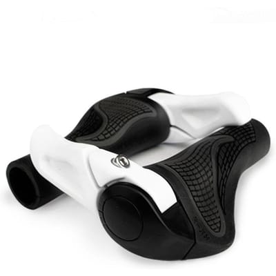 Mountainbike handvatten Stuurgreepuiteinde LOCK-ON Ergonomische fietsaccessoires wit