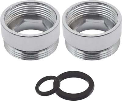 Adapter voor Keukenkraan - 2 Stuks Aerator Connector van Duurzaam Metaal voor Waterfilter (20mm Vrouwelijk naar 22mm Mannelijk)