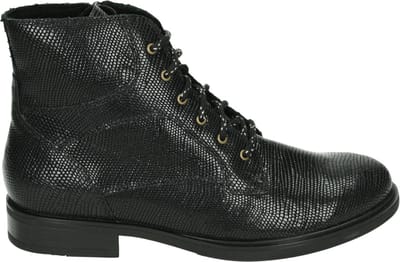 Durea - 9832 H - Hoge sneakersVeterbootsDames veterschoenenDames sneakersHalf-hoge schoenen - Kleur: Zwart - Maat: 37