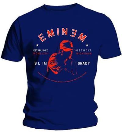 Eminem - Detroit Portrait Heren T-shirt - 2XL - Blauw