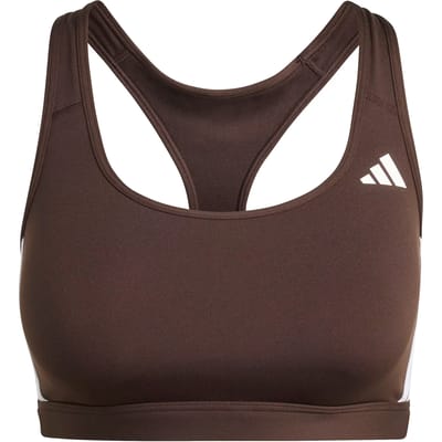 Adidas Optime Essentials Workout 3 Stripes Sportbeha Met Medium Impact Bruin S Vrouw