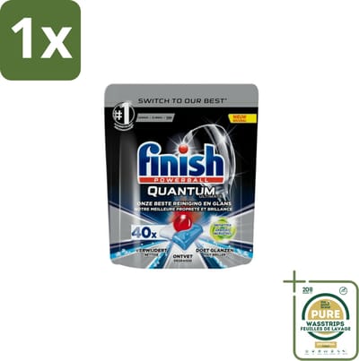 1 x Finish – Vaatwastabletten – Quantum Ultimate Ontvetter – 40 Capsules- Vaatwasmiddel - Vaatwastablet - Ontvetter - Vetverwijderen - Glans