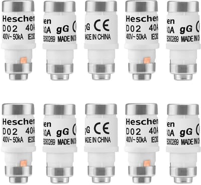 Keramische neozed zekeringinzetstuk 40A 400V D02 gL/gG 10 stuks