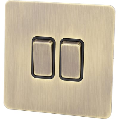 2-voudige schakelaar Antieke bronzen textuur Elegant decoratief roestvrijstalen paneel Wandschakelaar AC250V gray