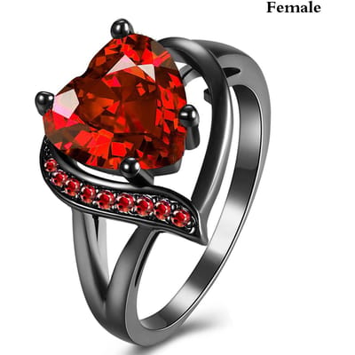 Mode Koppelringen Romantisch Vrouwen Hart Rode Strass Zirkonia Ring Mannen Roestvrij Staal Keltische Drakenringen Bruiloft Sieraden 10 black