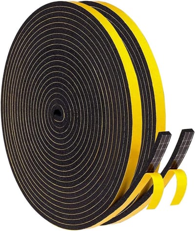 zelfklevend, 6 mm (B) x 3 mm (D)/20 m (L) voor deuren en ramen, deurafdichting, zelfklevend, raamafdichting, rubberen afdichtingstape, weerbestendig, botsingspreventie, stofdicht,