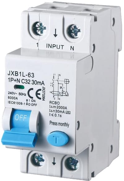 Aardlekschakelaar 1P+N 32A 30mA 220V 6KA DIN C32 Klasse A voor Elektrische Bescherming