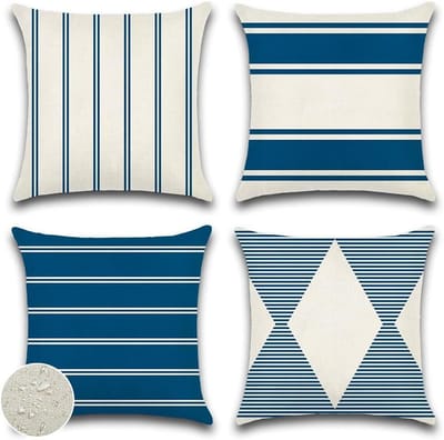 Waterdichte Sierkussenslopen - Kussenhoezen Buiten - Terras Decoratie - Verborgen Rits - 45x45 cm - Donkerblauw