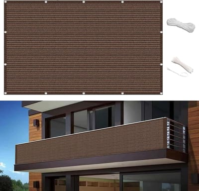 Balkonzeil - Privacy scherm - Buiten beschutting - UV bescherming - 70 x 750 cm - Bruin
