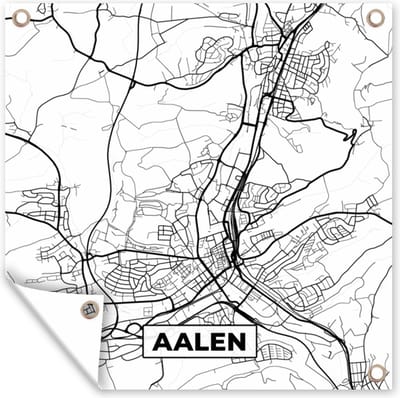 Tuin poster Aalen - Stadskaart - Plattegrond - Kaart - 200x200 cm - Tuindoek