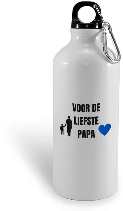 Hacebo® - voor de liefste papa waterfles - Papa - cadeau papa - cadeau - verjaardag papa - vaderdag - beste papa - water fles - 400ML